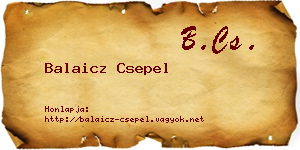 Balaicz Csepel névjegykártya